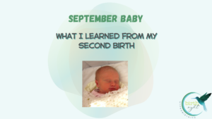 picture of a newborn baby wrapped in a blanket on a green background with the title above